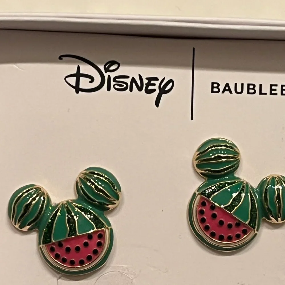 Disney‎ BaubleBar Mickey Mouse Watermelon Stud Earrings (NEW) (k/x)